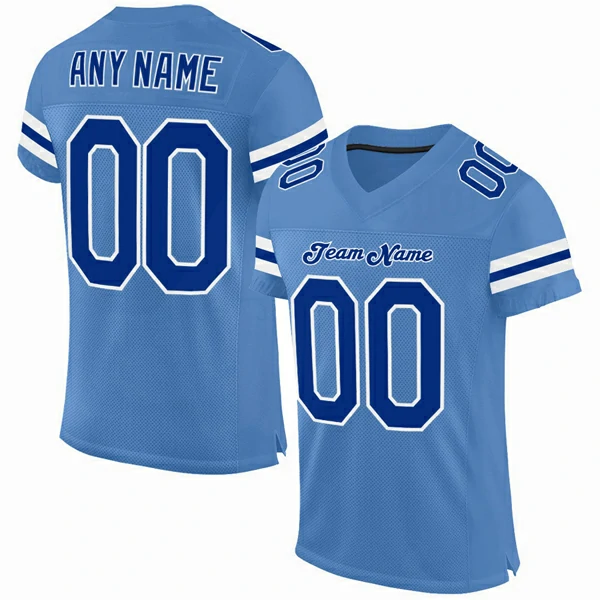 Custom Light Blue Red-White Mesh Authentic Football Jersey,wincustom ...